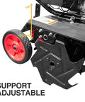 Upgraded 40cc 4 Cycle Tiller Mini Cultivator With 6 Forged Steel Tines Vertical Shaft Engine showing adjustable support detail