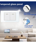Premium White Tempered Glass Wall Socket With Rock Solid Build And Straight Up Hassle Free Install Plus Killer USB Type C Fast Charging For Israel Standard Home Wiring, featuring a 3mm crystal glass panel.