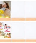 Six Pack Sublimation LED Photo Frames with Wood Stand 5x7 Inch USB Powered Night Lights displaying custom family photos
