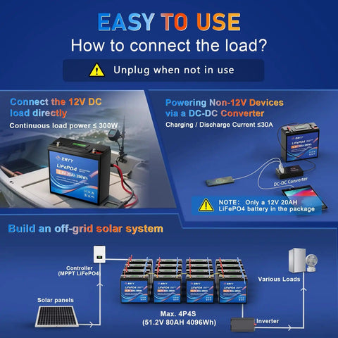 12V 20Ah LiFePO4 Battery With 30A BMS And LCD Voltmeter setup instructions for connecting fish finders and solar panels