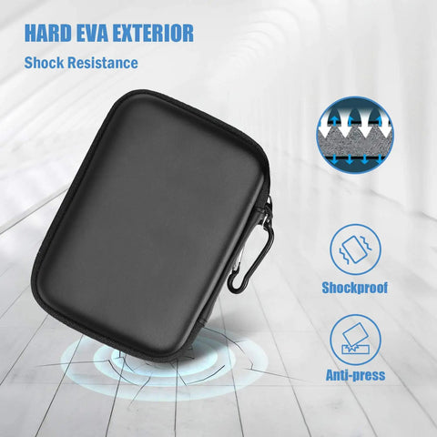 Durable 2.5 Inch External Hard Drive Case For Most Portable HDD And SSDs Fits Seagate Portable Backup Plus Expansion Game Drive One Touch Western Digital Elements My Passport Toshiba Canvio Basics Samsung T9 USB 3.0 Travel Carrying Case Black