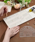 Top Shelf 3 Track Cribbage Board Templates Cut From Crystal Clear Acrylic Router Jig being used to create precise holes.