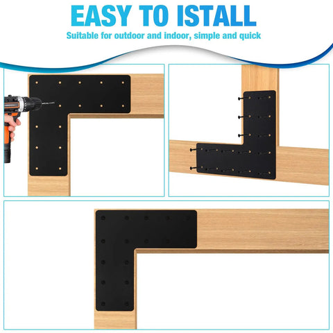Beefy L Post Bracket 13.2 By 13.2 Inch With 5 Inch Reach 3mm Thick Carbon Steel Mending Plate Black Powder Coat For Post To Beam Wood Connections Pergola Truss And Lumber Corner Brackets
