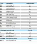 Table showing specifications for MG8016E V3 Dual Encoder Planetary Gearbox For DC Servo Motors RS485 Ready Beefy Torque Compact And Lightweight Drive Easy Install Flexible Industrial Automation Gearbox System With Single Or Dual Encoder Options.