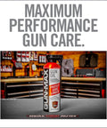 12 Ounce All In One Gun Oil And Cleaner Heavy Duty Lubricant And Rust Protectant For Pistols And Rifles on workbench