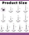 Product sizes of 200Pcs Self Tapping Screws Set With Phillips Truss Head for Wood Metal PVC Plastic Stainless Steel 304