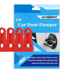 Heavy Duty Silicone Car Door Slam Stoppers And Quiet Close Pads For Easy Install with red pads and packaging.