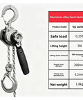 Compact Aluminum Alloy Wrench Hoist That Crushes Heavy Loads With Ease Includes 3 Meter Cable for heavy lifting tasks.