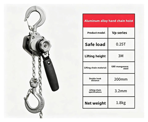 Compact Aluminum Alloy Wrench Hoist That Crushes Heavy Loads With Ease Includes 3 Meter Cable for heavy lifting tasks.