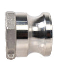 Two Pack Heavy Duty 1 5 Inch Camlock Fittings Solid 316 Stainless Steel Quick Connect Hose Couplers Top view of connector.