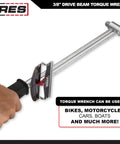 Using 3/8-Inch Drive Beam Torque Wrench 0-800 Inch-Pounds And 0-90 Newton Meters, hand grip and scale visible