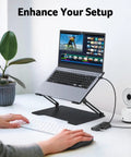 Four Port USB 3.0 Hub With 5Gbps Transfer, Laptop And PC Extender, Power Port Enabled, Type C Power Compatible on desk setup