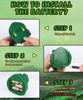 Dinosaur Headlamp For Kids With LED Flashlight Roar And Silent Modes battery installation steps and tools shown