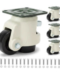 Heavy Duty Leveling Casters Set Of 4 With Ratchet Handle Industrial Casters for Workbench Support 3300 Pounds Load, steel wheels, adjustable feet.