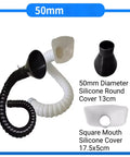 Heavy Duty Articulated Smoke Extraction Hose Featuring Tough As Nails Fume Duct Construction For Soldering Welding And Workshop Ventilation Black Square Tube 75X1000Mm No Sweat Assembly with black and white silicone parts.