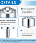 4 Pack 1 Inch Heavy Duty Steel Ball Transfer Bearings Rollers for Workbenches and Conveyor Setups 390 lb per Unit details
