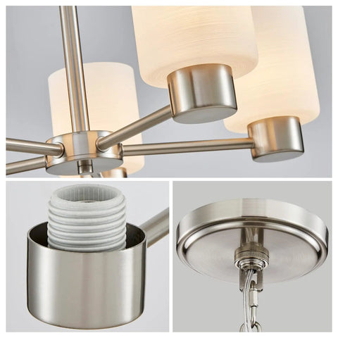 Five Light Bathroom Vanity Light Fixture Over Mirror In Brushed Nickel With E26 Base Modern Sconce For Bedroom And Living Room