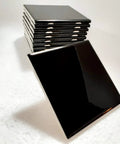 Black Ceramic Tile 4 Inch By 4.25 Inch Shower Backsplash For Bathroom And Kitchen Gloss Finish Dope Vintage Modern Subway Square