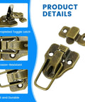 Old School Bronze Toggle Latch With Padlock Hole For Jewelry Boxes Cabinets Close-up of antique iron hardware