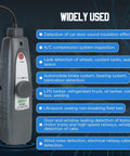 Front view of gray handheld ultrasonic leak detector with 420 mm probe and knob control