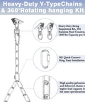 Heavy Duty Porch Swing Hanging Kit With Y Chain And 360 Degree Swivel Hangers 1500 Lb Capacity Rustproof Zinc Plated Chains