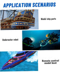 Model ship, underwater robot, and RC boat showing Beefy Waterproof Underwater Thruster Motors For RC Boats 10-20V Power Boost.