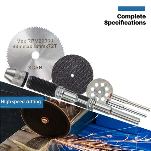 Pro Grade Diamond Cutting Discs Set For Metal And Stone, 31pc Wheel Kit showing discs and shanks for power tools & hand tools