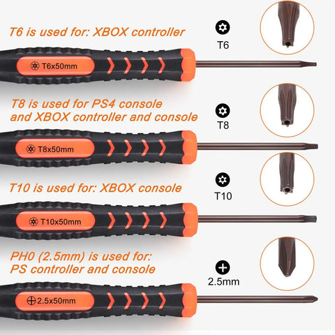 Complete Console And Controller Repair Kit for Xbox One Xbox 360 PS4 PS3 PS5 with T6 T8 T10 PH0 screwdrivers