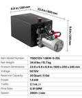 Front view of Beefed Up 12V DC Double Acting Hydraulic Power Unit For Dump Trailers, 20 Quart Steel Reservoir, 3200 PSI A Port