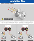 Installation guide for Keyed Entry Door Knob With Lock In Satin Nickel Finish Solid Stainless Steel For Front Or Back Doors