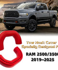 RAM 2500 3500 Tow Hook Covers Red Car Tow Hitch Cover Set For 2019 To 2026 Dodge RAM 2500 3500 Not Fit 1500 shown on truck