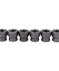 Dope Reducing Coupling Three Quarters Inch To One Half Inch Pipe Decor Black Malleable Iron Fittings For DIY Vintage Industrial Pipe Furniture Build And Regular Plumbing Projects Six Pack Sturdy Construction, six black 3/4 x 1/2 couplings