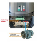 Beefy Variable Frequency Drive Inverter for CNC Machines 11KW or 15KW, 220V to 380V Multivoltage, Speed Control Made Easy, Plug And Play Setup, Smooth Startup, Durable 3 Phase Power for Precision Machining showing 220VAC motor wiring