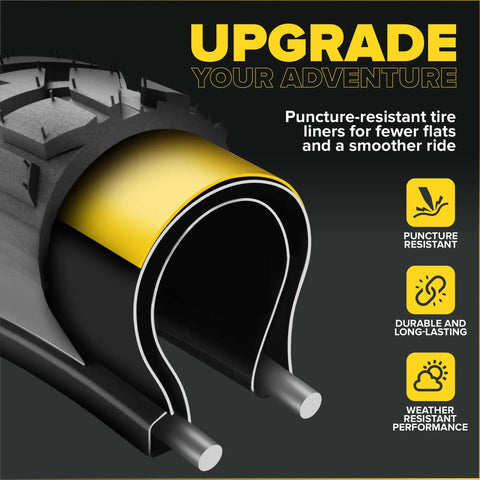 Fat Tire Liner For Bikes Tube Protection Against Flats With Durable Extruded Plastic Shield Fits 20 24 And 26 Inch 4 Inch Fat Tires