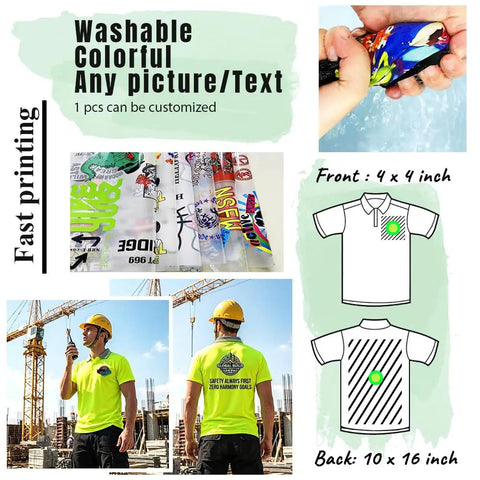Custom High Visibility Safety Polo Shirt Quick Dry Reflective Work Uniform With Moisture Wicking Fabric Built For The Daily Grind And Crew Hustle Heavy Duty Industrial Gear Dark Blue worn by construction worker with reflective design