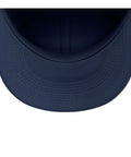 Top view of Gyrocopter Pilot Cap For Gyroplane Enthusiasts Adjustable Navy Blue Five Panel Baseball Hat With Printed Autogyro Motif