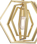 Champagne Brass Finish One Light Indoor Pendant Light For Living Room, Sloped Ceiling Compatible, Includes Two 9 1/2 Inch Rods