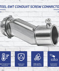 Six Pack Three Quarter Inch EMT Offset Connectors UL Listed Galvanized Steel Conduit Fittings With Set Screws And Locknuts front view