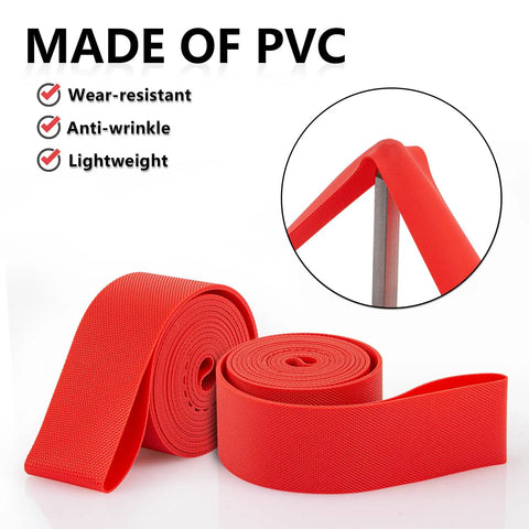 Red 18Mm Rim Tape Liner For 16 Inch Through 29 Inch Bikes, Tire Liner Rim Strip made of PVC, wear-resistant, lightweight