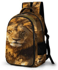 Wild King Lion Printed Unisex Backpack Large Capacity for Everyday Use Durable Polyester Daypack With Breathable Fabric Sturdy Zipper