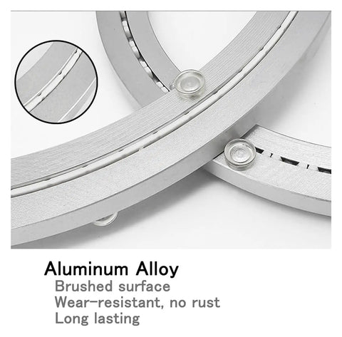 Heavy Duty Table Bearing Lazy Susan Turntable Swivel Base 360 Degree Rotating Plate Aluminum Alloy No Rust Ball Bearing