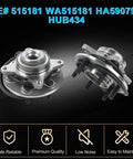 4WD Front Wheel Bearing Hub Assembly 6 Lugs With ABS Fits 2018 2019 2020 2021 Ford Expedition And Lincoln Navigator 3.5L OE WA515181