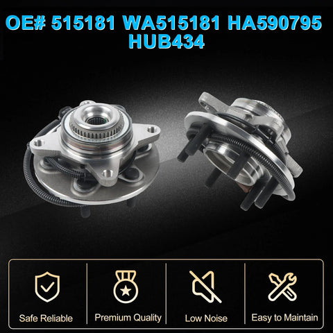 4WD Front Wheel Bearing Hub Assembly 6 Lugs With ABS Fits 2018 2019 2020 2021 Ford Expedition And Lincoln Navigator 3.5L OE WA515181