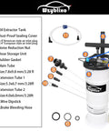 6.5L Oil Extractor Pneumatic And Manual Fluid Change Pump with labeled parts and hoses for automotive vacuum evacuation