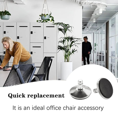 5 Pack Bell Glides for Office Chairs Replacement Feet in modern office with anti slip design and stainless steel construction