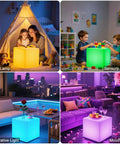 Lit RGB Color Changing LED Cube Seat 14-Inch LED Cube Chair With Remote as mood light in bedroom and living room scenes