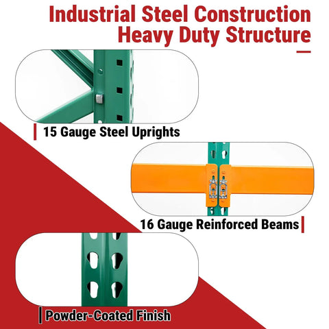 Heavy Duty Industrial Pallet Racking System With Rock Solid Q235 Steel Build And 4062 Lbs Capacity Per Bay For Warehouse Garage Workshop Storage And Everyday Gear Needs