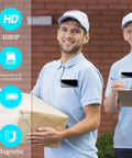 Delivery personnel wearing Mini Spy Nanny Cam Body Camera 1080P Wearable Badge Style With Magnetic Clip And Brooch