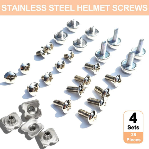 All In One Helmet Visor Screws Kit For Baseball Hockey Football And Softball Face Masks Replacement Hardware Pack displayed