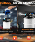 Gearhead Ready Dual Mode 6.5L Oil Extractor Pump in manual and pneumatic modes with extended hoses for garage and DIY projects.